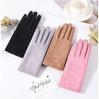 Faux Suede Touchscreen Mittens