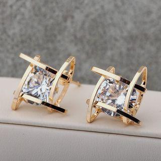 Caged Rhinestone Earring