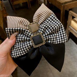 Bow Houndstooth Hair Clip / Set