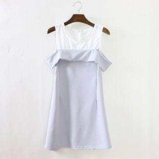 Short-sleeve Off-shoulder Chiffon Dress
