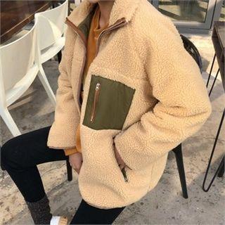 High-neck Sherpa-fleece Jacket