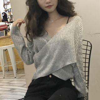 Cropped Wrap Sweater