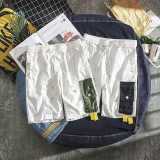Drawstring Waist Contrast Pocket Shorts