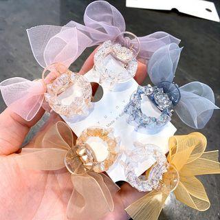 Faux Crystal Mesh Bow Hair Clip