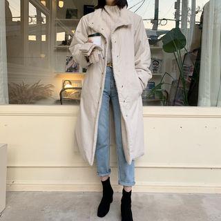 Snap-button Sherpa-fleece Lined Coat