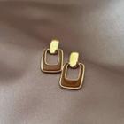 Rectangle Glaze Alloy Dangle Earring 1 Pair - Coffee - One Size