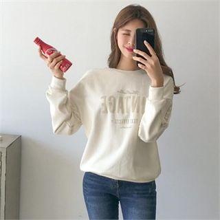 Crochet-trim Letter Sweatshirt