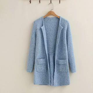 Open-front Long Knit Jacket