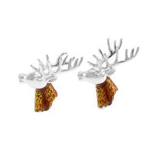 Fashionable Elegant Golden Elk Cufflinks Silver - One Size
