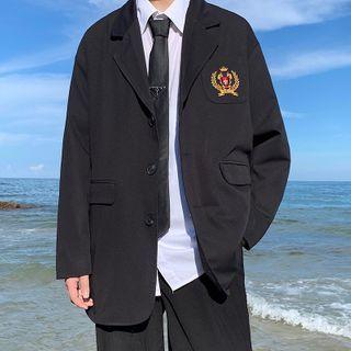 Embroidered Lapel Blazer