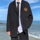 Embroidered Lapel Blazer