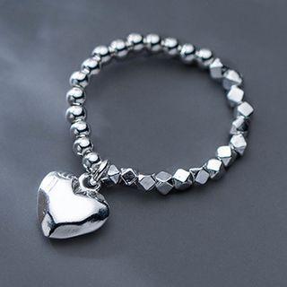 Heart Sterling Silver Dangle Earring 1 Pc - Silver - One Size