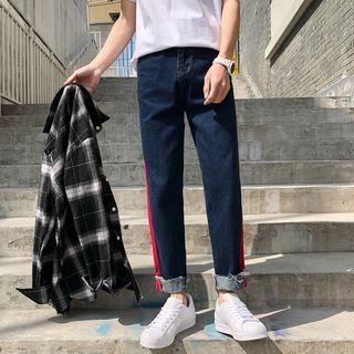 Colour Block Straight Jeans