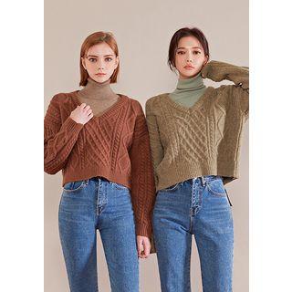 Turtleneck Pastel Tone Knit Top