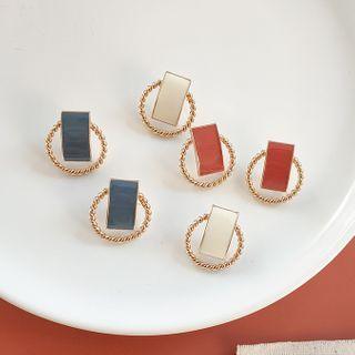 Rectangle & Hoop Alloy Earring