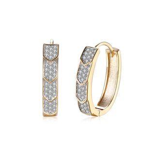 Fashion Elegant Plated Champagne Gold Arrow Cubic Zircon Earrings Champagne - One Size