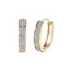 Fashion Elegant Plated Champagne Gold Arrow Cubic Zircon Earrings Champagne - One Size