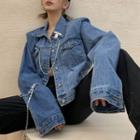 Chained Denim Jacket Blue - One Size