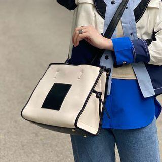 Faux Leather Applique Tote Bag