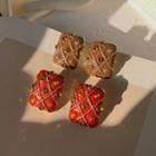 Retro Rectangle Rhinestone Glaze Earring