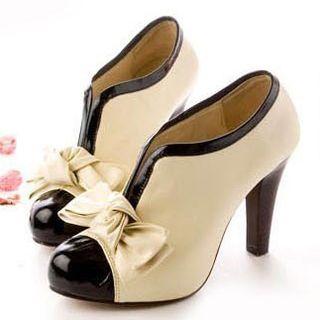 Bow Detail High Heel Ankle Boots