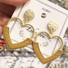 Alloy Acrylic Heart Dangle Earring Gold - One Size