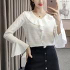 Ruffle-trim Dotted Blouse
