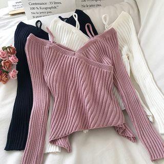 Cold-shoulder Cutout Knit Knit Top