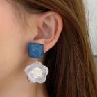 Flower Earring 1 Pair - Flower Earring - Blue & White - One Size