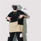Elbow-sleeve Pocket Detail Oversized T-shirt