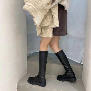 Faux Leather Platform Ankle Boots / Tall Boots