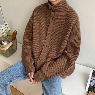 Long-sleeve Mock Neck Cardigan