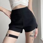 High-waist Shorts With Chained Garter