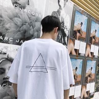 Short-sleeve Triangle Embroidered T-shirt