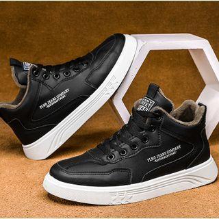 Lettering Platform Fleece-lined Sneakers