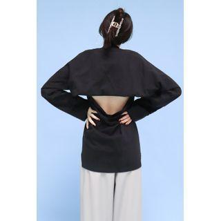 Inset Bolero Cutout-detail T-shirt Black - One Size