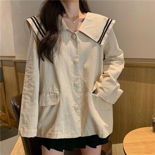 Sailor-collar Buttoned Jacket
