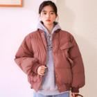Cropped Padded Button Jacket