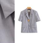 Button-detail Short-sleeve Blazer
