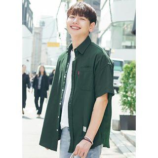 Colored Short-sleeve Loose-fit Shirt