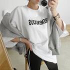 Tall Size 3/4-sleeve Letter-printed T-shirt