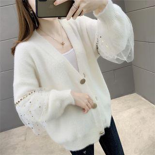 Star Sequined Mesh Cardigan