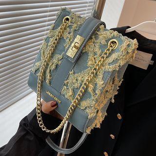 Frayed Crossbody Bag Blue - One Size
