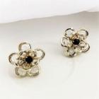 Faux Crystal Alloy Flower Earring 1 Pair - As Shown In Figure - One Size