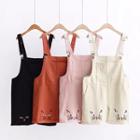 Cat Embroidered Short Dungaree