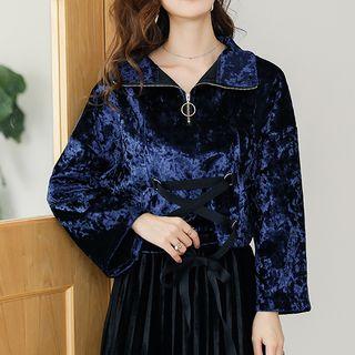 Velvet Zip Pullover
