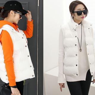 Snap-button Thick Puffer Vest