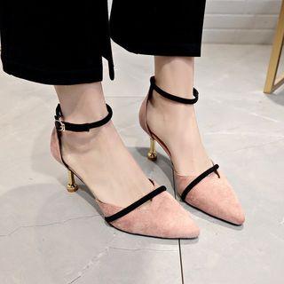 Pointy Ankle Strap High Heel Pumps