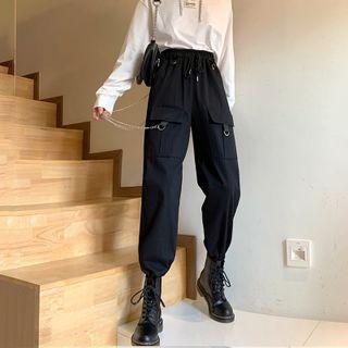 Cargo Pants With Chain - Black - One Size