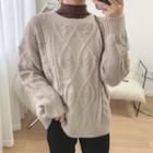 Tweed Knit Sweater Light Camel - One Size